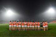 9 January 2019; The Armagh team stand for Amhrán na bhFiann before the Bank of Ireland Dr McKenna Cup Round 3 match between Armagh and Monaghan at the Athletic Grounds in Armagh. Photo by Piaras Ó Mídheach/Sportsfile