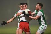 9 January 2019; Ryan Gray of Tyrone in action against Aidan Breen of Fermanagh, right, and Conor McHugh during the Bank of Ireland Dr McKenna Cup Round 3 match between Tyrone and Fermanagh at Healy Park in Omagh, Tyrone. Photo by Oliver McVeigh/Sportsfile