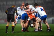 9 January 2019; Connaire Mackin of Armagh gathers possession ahead of team-mates and Monaghan players, as referee Barry Cassidy looks on, during the Bank of Ireland Dr McKenna Cup Round 3 match between Armagh and Monaghan at the Athletic Grounds in Armagh. Photo by Piaras Ó Mídheach/Sportsfile
