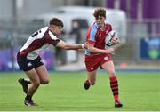 9 January 2019; David McCormack of Catholic University School in action against Aitzol King of Gormanstown College during the Bank of Ireland Vinnie Murray Cup Round 1 match between Catholic University School and Gormanstown College at Energia Park in Dublin. Photo by Matt Browne/Sportsfile