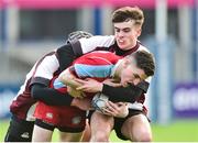 9 January 2019; Eoghan Brady of Catholic University School is tackled by Cormac Murphy, behind, and Peter Corcoran of Gormanstown College during the Bank of Ireland Vinnie Murray Cup Round 1 match between Catholic University School and Gormanstown College at Energia Park in Dublin. Photo by Matt Browne/Sportsfile