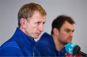 11 January 2019; Head coach Leo Cullen, left, and Rhys Ruddock during a Leinster Rugby press conference at the RDS Arena in Dublin. Photo by Ramsey Cardy/Sportsfile