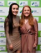 11 January 2019; Republic of Ireland internationals Niamh Farrelly, left, and Amber Barrett in attendance during the SSE Airtricity Soccer Writers’ Association of Ireland Awards 2018 at the Conrad Hotel in Dublin. Photo by Stephen McCarthy/Sportsfile