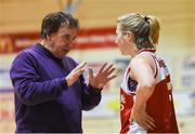11 January 2019;  Fr Mathews coach Larry O'Reilly issues instruction to Karen Murphy of Fr. Mathews during the Hula Hoops NICC Women’s Cup Semi-Final match between Fr Mathews and Glanmire at Neptune Stadium in Cork. Photo by Eóin Noonan/Sportsfile