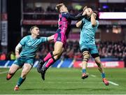 11 January 2019; Andrew Conway of Munster, centre, in action against Ollie Thorley of Gloucester during the Heineken Champions Cup Pool 2 Round 5 match between Gloucester and Munster at Kingsholm Stadium in Gloucester, England. Photo by Seb Daly/Sportsfile