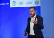 11 January 2019; Owen Mooney, Rockland GAA Club, New York, speaking during The GAA Games Development Conference, in partnership with Sky Sports, which took place in Croke Park on Friday and Saturday. A record attendance of over 800 delegates were present to see over 30 speakers from the world of Gaelic games, sport and education. Croke Park, Dublin. Photo by Piaras Ó Mídheach/Sportsfile