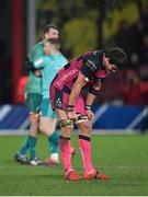 11 January 2019; Franco Mostert of Gloucester reacts following his side's defeat during the Heineken Champions Cup Pool 2 Round 5 match between Gloucester and Munster at Kingsholm Stadium in Gloucester, England. Photo by Seb Daly/Sportsfile