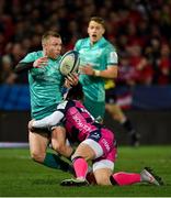 11 January 2019; Keith Earls of Munster is tackled by Ben Vellacott of Gloucester during the Heineken Champions Cup Pool 2 Round 5 match between Gloucester and Munster at Kingsholm Stadium in Gloucester, England. Photo by Seb Daly/Sportsfile