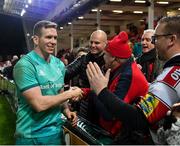 11 January 2019; Chris Farrell of Munster with supporters following the Heineken Champions Cup Pool 2 Round 5 match between Gloucester and Munster at Kingsholm Stadium in Gloucester, England. Photo by Seb Daly/Sportsfile