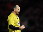 11 January 2019; Referee Romain Poite during the Heineken Champions Cup Pool 2 Round 5 match between Gloucester and Munster at Kingsholm Stadium in Gloucester, England. Photo by Seb Daly/Sportsfile
