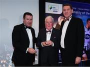 11 January 2019; Drogheda United's Vincent Hoey is presented with the Liam Tuohy Special Merit Award during the SSE Airtricity Soccer Writers’ Association of Ireland Awards 2018 at the Conrad Hotel in Dublin. Photo by Stephen McCarthy/Sportsfile