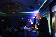11 January 2019; SWAI President Philip Quinn during the SSE Airtricity Soccer Writers’ Association of Ireland Awards 2018 at the Conrad Hotel in Dublin. Photo by Stephen McCarthy/Sportsfile