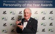 11 January 2019; Drogheda United's Vincent Hoey with the Liam Tuohy Special Merit Award during the SSE Airtricity Soccer Writers’ Association of Ireland Awards 2018 at the Conrad Hotel in Dublin. Photo by Stephen McCarthy/Sportsfile