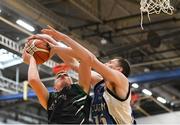 12 January 2019; Sean Condon of Portlaoise Panthers is blocked by Rian Caverly of Dublin Lions during the Hula Hoops Under 20 Men’s National Cup semi-final match between Portlaoise Panthers and Dublin Lions at the Mardyke Arena UCC in Cork.  Photo by Brendan Moran/Sportsfile