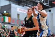 12 January 2019; Sean Condon of Portlaoise Panthers in action against Rian Caverly of Dublin Lions during the Hula Hoops Under 20 Men’s National Cup semi-final match between Portlaoise Panthers and Dublin Lions at the Mardyke Arena UCC in Cork.  Photo by Brendan Moran/Sportsfile