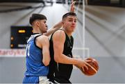 12 January 2019; Sean Condon of Portlaoise Panthers in action against Oisin Rice of Dublin Lions during the Hula Hoops Under 20 Men’s National Cup semi-final match between Portlaoise Panthers and Dublin Lions at the Mardyke Arena UCC in Cork.  Photo by Brendan Moran/Sportsfile