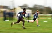12 January 2019; Boidu Sayeh of Westmeath warms up ahead of the Bord na Mona O'Byrne Cup semi-final match between Westmeath and Longford at Downs GAA Club in Westmeath. Photo by Sam Barnes/Sportsfile