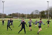 12 January 2019; Westmeath players warm up ahead of the Bord na Mona O'Byrne Cup semi-final match between Westmeath and Longford at Downs GAA Club in Westmeath. Photo by Sam Barnes/Sportsfile