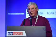 12 January 2019; John Fenton, former Cork hurler, speaking about Hurling and UNESCO Intangible Cultural Heritage recognition at The GAA Games Development Conference, in partnership with Sky Sports, which took place in Croke Park on Friday and Saturday. A record attendance of over 800 delegates were present to see over 30 speakers from the world of Gaelic games, sport and education. Croke Park, Dublin. Photo by Piaras Ó Mídheach/Sportsfile