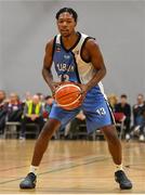 12 January 2019; Samuel Mohamed of Dublin Lions during the Hula Hoops Under 20 Men’s National Cup semi-final match between Portlaoise Panthers and Dublin Lions at the Mardyke Arena UCC in Cork.  Photo by Brendan Moran/Sportsfile