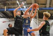 12 January 2019; Finn Hughes of Dublin Lions in action against James Gormley of Portlaoise Panthers during the Hula Hoops Under 20 Men’s National Cup semi-final match between Portlaoise Panthers and Dublin Lions at the Mardyke Arena UCC in Cork.  Photo by Brendan Moran/Sportsfile