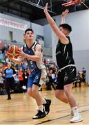12 January 2019; Tiernan Howe of Dublin Lions in action against Dylan Dunne of Portlaoise Panthers during the Hula Hoops Under 20 Men’s National Cup semi-final match between Portlaoise Panthers and Dublin Lions at the Mardyke Arena UCC in Cork.  Photo by Brendan Moran/Sportsfile