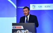 12 January 2019; Dr Peter Horgan, Education Officer, GAA, speaking at The GAA Games Development Conference, in partnership with Sky Sports, which took place in Croke Park on Friday and Saturday. A record attendance of over 800 delegates were present to see over 30 speakers from the world of Gaelic games, sport and education. Croke Park, Dublin. Photo by Piaras Ó Mídheach/Sportsfile