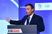 12 January 2019; Dr Peter Horgan, Education Officer, GAA, speaking at The GAA Games Development Conference, in partnership with Sky Sports, which took place in Croke Park on Friday and Saturday. A record attendance of over 800 delegates were present to see over 30 speakers from the world of Gaelic games, sport and education. Croke Park, Dublin. Photo by Piaras Ó Mídheach/Sportsfile
