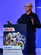 12 January 2019; Liam Moggan, Coach and Coach Educator, Formerly Coaching Ireland, speaking about Coaches affect eternity: What will your legacy be?, at The GAA Games Development Conference, in partnership with Sky Sports, which took place in Croke Park on Friday and Saturday. A record attendance of over 800 delegates were present to see over 30 speakers from the world of Gaelic games, sport and education. Croke Park, Dublin. Photo by Piaras Ó Mídheach/Sportsfile