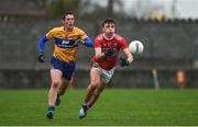 12 January 2019; Mark Collins of Cork in action against Cathal O'Connor of Clare during the McGrath Cup Final match between Cork and Clare at Hennessy Park in Miltown Malbay, Co. Clare. Photo by Diarmuid Greene/Sportsfile