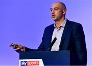 12 January 2019; James Podsiadly, AFL Stakeholder Engagement Manager, speaking about 'Analyse the Game and Make Objective Decisions', at The GAA Games Development Conference, in partnership with Sky Sports, which took place in Croke Park on Friday and Saturday. A record attendance of over 800 delegates were present to see over 30 speakers from the world of Gaelic games, sport and education. Croke Park, Dublin. Photo by Piaras Ó Mídheach/Sportsfile