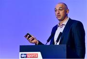 12 January 2019; James Podsiadly, AFL Stakeholder Engagement Manager, speaking about 'Analyse the Game and Make Objective Decisions', at The GAA Games Development Conference, in partnership with Sky Sports, which took place in Croke Park on Friday and Saturday. A record attendance of over 800 delegates were present to see over 30 speakers from the world of Gaelic games, sport and education. Croke Park, Dublin. Photo by Piaras Ó Mídheach/Sportsfile