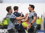 12 January 2019; James Mitchell of Connacht celebrates after scoring his side's second try with teammate Jack Carty during the Heineken Challenge Cup Pool 3 Round 5 match between Connacht and Sale Sharks at the Sportsground in Galway. Photo by Harry Murphy/Sportsfile