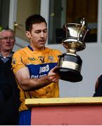 12 January 2019; Clare captain Gary Brennan lifts the McGrath cup after the McGrath Cup Final match between Cork and Clare at Hennessy Park in Miltown Malbay, Co. Clare. Photo by Diarmuid Greene/Sportsfile