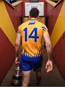 12 January 2019; Clare captain Gary Brennan makes his way into the dressing room with the cup after the McGrath Cup Final match between Cork and Clare at Hennessy Park in Miltown Malbay, Co. Clare. Photo by Diarmuid Greene/Sportsfile