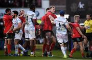 12 January 2019; Players from both sides tussle during the Heineken Champions Cup Pool 4 Round 5 match between Ulster and Racing 92 at the Kingspan Stadium in Belfast, Co. Antrim. Photo by David Fitzgerald/Sportsfile