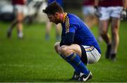 12 January 2019; Michael Quinn of Longford dejected following the Bord na Mona O'Byrne Cup semi-final match between Westmeath and Longford at Downs GAA Club in Westmeath. Photo by Sam Barnes/Sportsfile