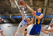 12 January 2019; Paddy McGaharan of Belfast Star and Aidan Dunne of UCD Marian contest possession during the Hula Hoops Men’s Pat Duffy National Cup semi-final match between UCD Marian and Belfast Star at the Mardyke Arena UCC in Cork.  Photo by Brendan Moran/Sportsfile
