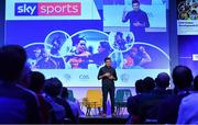 12 January 2019; Bernard Dunne, High Performance Director, Irish Athletic Boxing Association, speaking about 'A Journey of Endeavour Around Becoming Better' at The GAA Games Development Conference, in partnership with Sky Sports, which took place in Croke Park on Friday and Saturday. A record attendance of over 800 delegates were present to see over 30 speakers from the world of Gaelic games, sport and education. Croke Park, Dublin. Photo by Piaras Ó Mídheach/Sportsfile