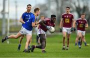 12 January 2019; Boidu Sayeh of Westmeath in action against Joe Halligan of Westmeath during the Bord na Mona O'Byrne Cup semi-final match between Westmeath and Longford at Downs GAA Club in Westmeath. Photo by Sam Barnes/Sportsfile