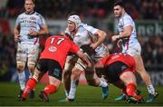 12 January 2019; Bernard Le Roux of Racing 92 is tackled by Andy Warwick, left, and Rob Herring of Ulster the Heineken Champions Cup Pool 4 Round 5 match between Ulster and Racing 92 at the Kingspan Stadium in Belfast, Co. Antrim. Photo by David Fitzgerald/Sportsfile