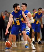 12 January 2019; Conor Meany of UCD Marian in action against Conor Quinn of Belfast Star  during the Hula Hoops Men’s Pat Duffy National Cup semi-final match between UCD Marian and Belfast Star at the Mardyke Arena UCC in Cork. Photo by Brendan Moran/Sportsfile