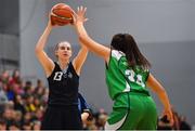 12 January 2019; Bronagh Power Cassidy of DCU Mercy in action against Áine O’Connor of Courtyard Liffey Celtics during the Hula Hoops Women’s Paudie O’Connor National Cup semi-final match between DCU Mercy and Courtyard Liffey Celtics at the Mardyke Arena UCC in Cork.  Photo by Brendan Moran/Sportsfile