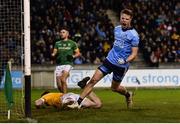 12 January 2019; Robbie McDaid of Dublin celebrates after scoring his side’s first goal during the Bord na Mona O'Byrne Cup semi-final match between Dublin and Meath at Parnell Park in Dublin. Photo by Sam Barnes/Sportsfile