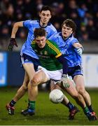 12 January 2019; Thomas O'Reilly of Meath in action against Nathan Doran, right, and Darren Gavin of Dublin during the Bord na Mona O'Byrne Cup semi-final match between Dublin and Meath at Parnell Park in Dublin. Photo by Sam Barnes/Sportsfile