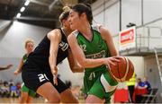 12 January 2019; Megan Howe of Courtyard Liffey Celtics in action against Sam Hyslip of DCU Mercy during the Hula Hoops Women’s Paudie O’Connor National Cup semi-final match between DCU Mercy and Courtyard Liffey Celtics at the Mardyke Arena UCC in Cork.  Photo by Brendan Moran/Sportsfile