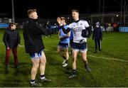 12 January 2019; Andy Bunyan of Dublin, right, is congratulated by teammates after a penalty shoot out during the Bord na Mona O'Byrne Cup semi-final match between Dublin and Meath at Parnell Park in Dublin. Photo by Sam Barnes/Sportsfile