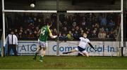 12 January 2019; Michael Newman of Meath misses a penalty against Andy Bunyan of Dublin during the Bord na Mona O'Byrne Cup semi-final match between Dublin and Meath at Parnell Park in Dublin. Photo by Sam Barnes/Sportsfile