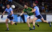 12 January 2019; Michael Newman of Meath in action against Ciarán Reddin, left, and Seán McMahon of Dublin during the Bord na Mona O'Byrne Cup semi-final match between Dublin and Meath at Parnell Park in Dublin. Photo by Sam Barnes/Sportsfile