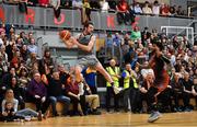 12 January 2019; Eoin Quigley of Garvey's Tralee Warriors attempts to keep the ball in play during the Hula Hoops Men’s Pat Duffy National Cup semi-final match between Pyrobel Killester and Garvey’s Tralee Warriors at the Mardyke Arena UCC in Cork. Photo by Brendan Moran/Sportsfile